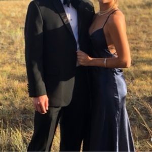 Lulus One Last Glance Satin Evening Dress, size small